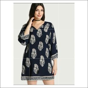 Navy Plus Size Dress by SHEIN